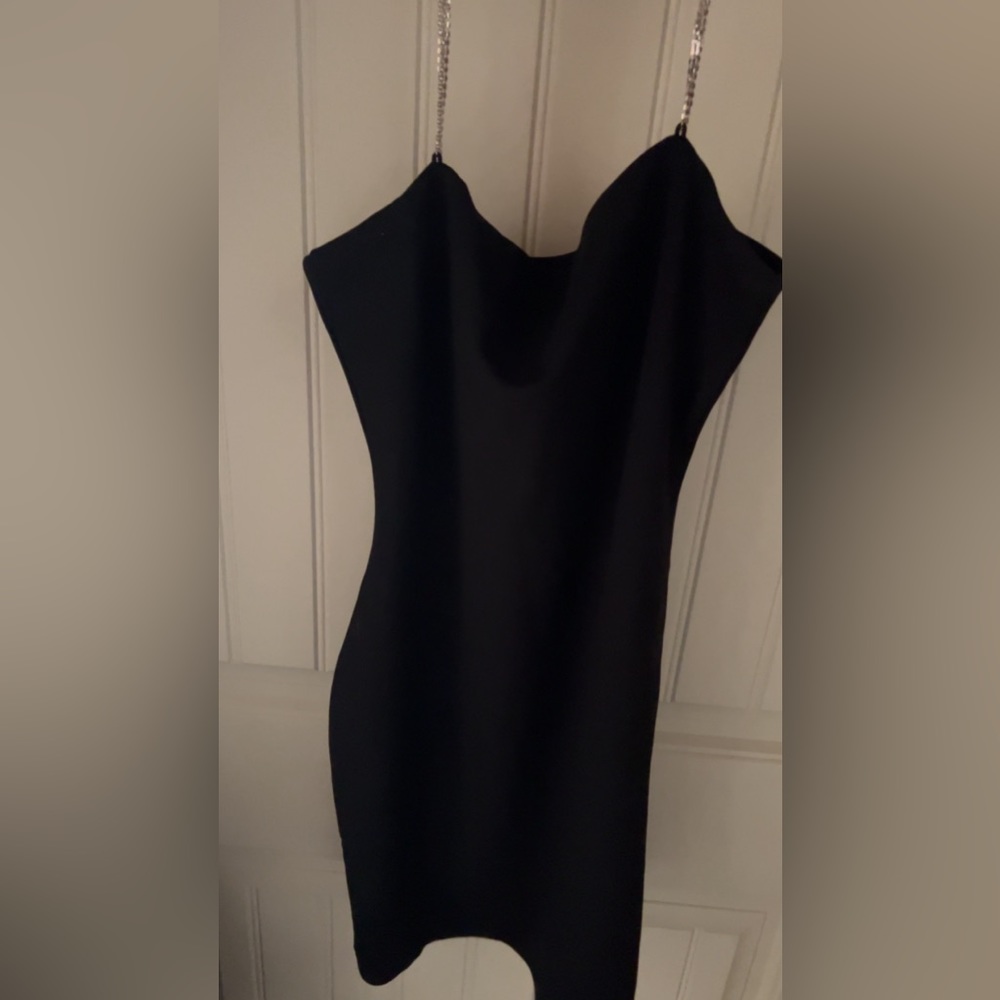 H&M rhinestone strap dress (black)